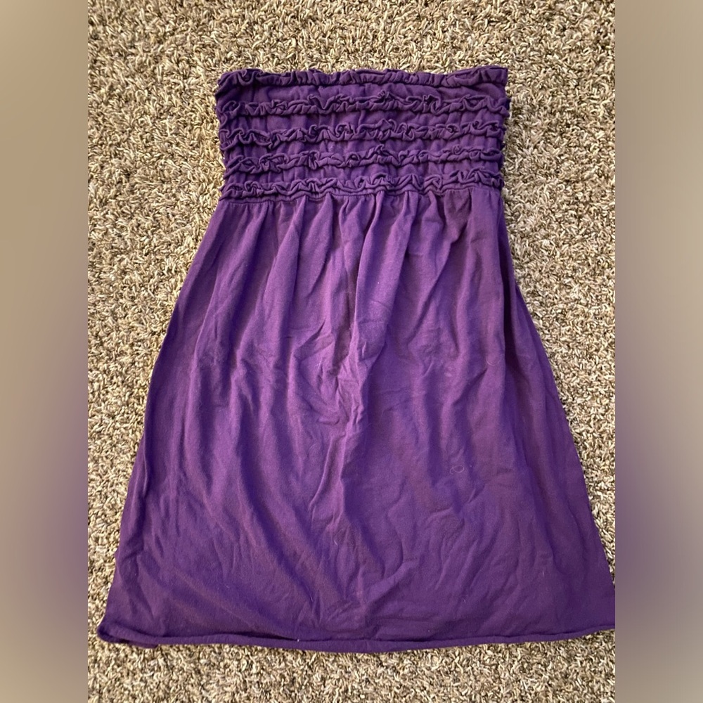 Purple Strapless Coverup Dress